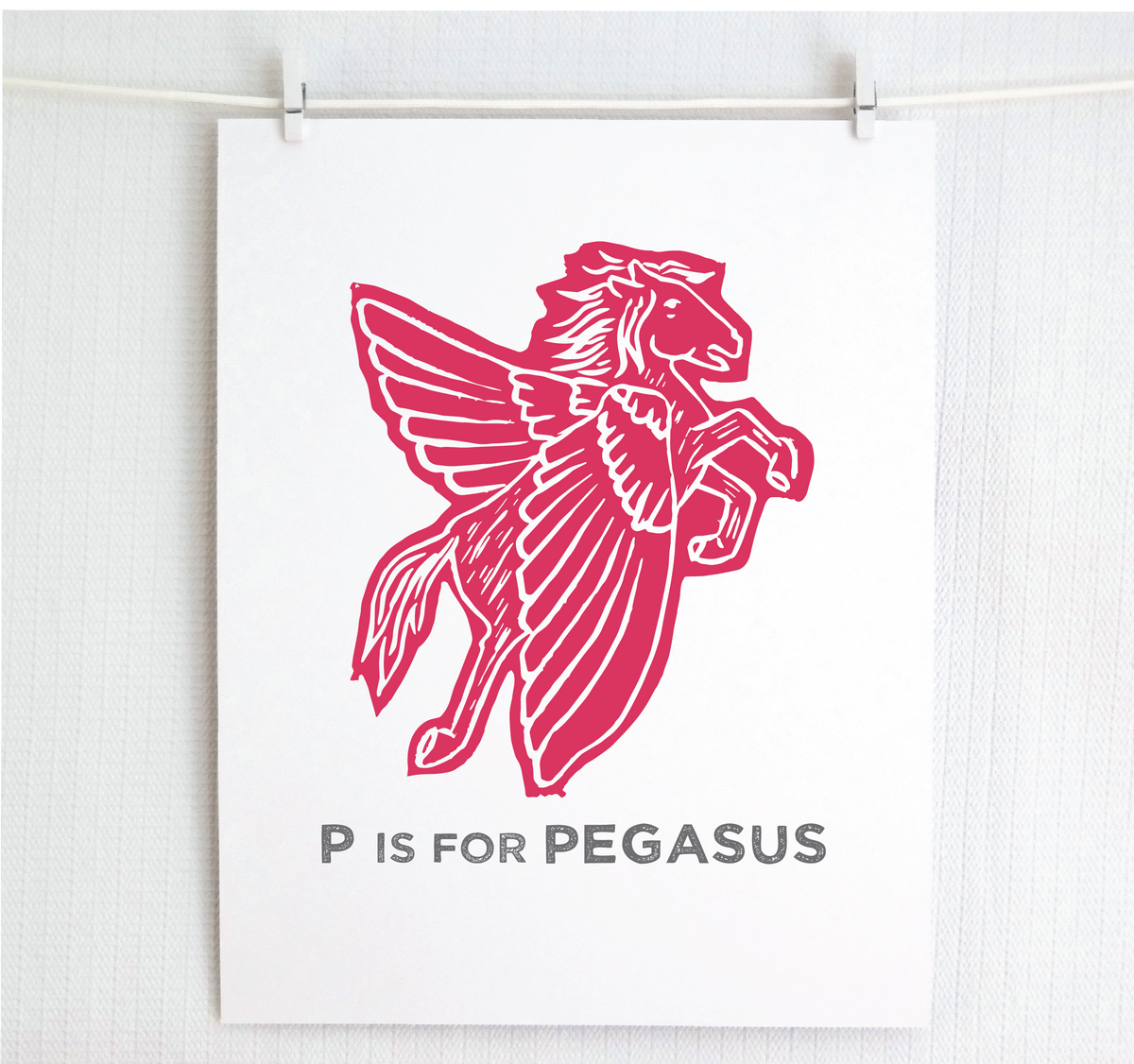 P is for Pegasus Illustrated Print