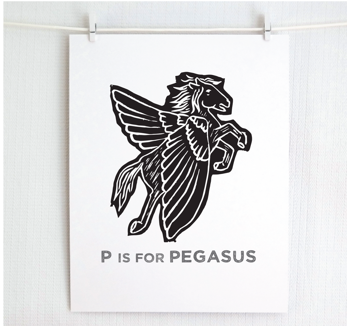 P is for Pegasus Illustrated Print