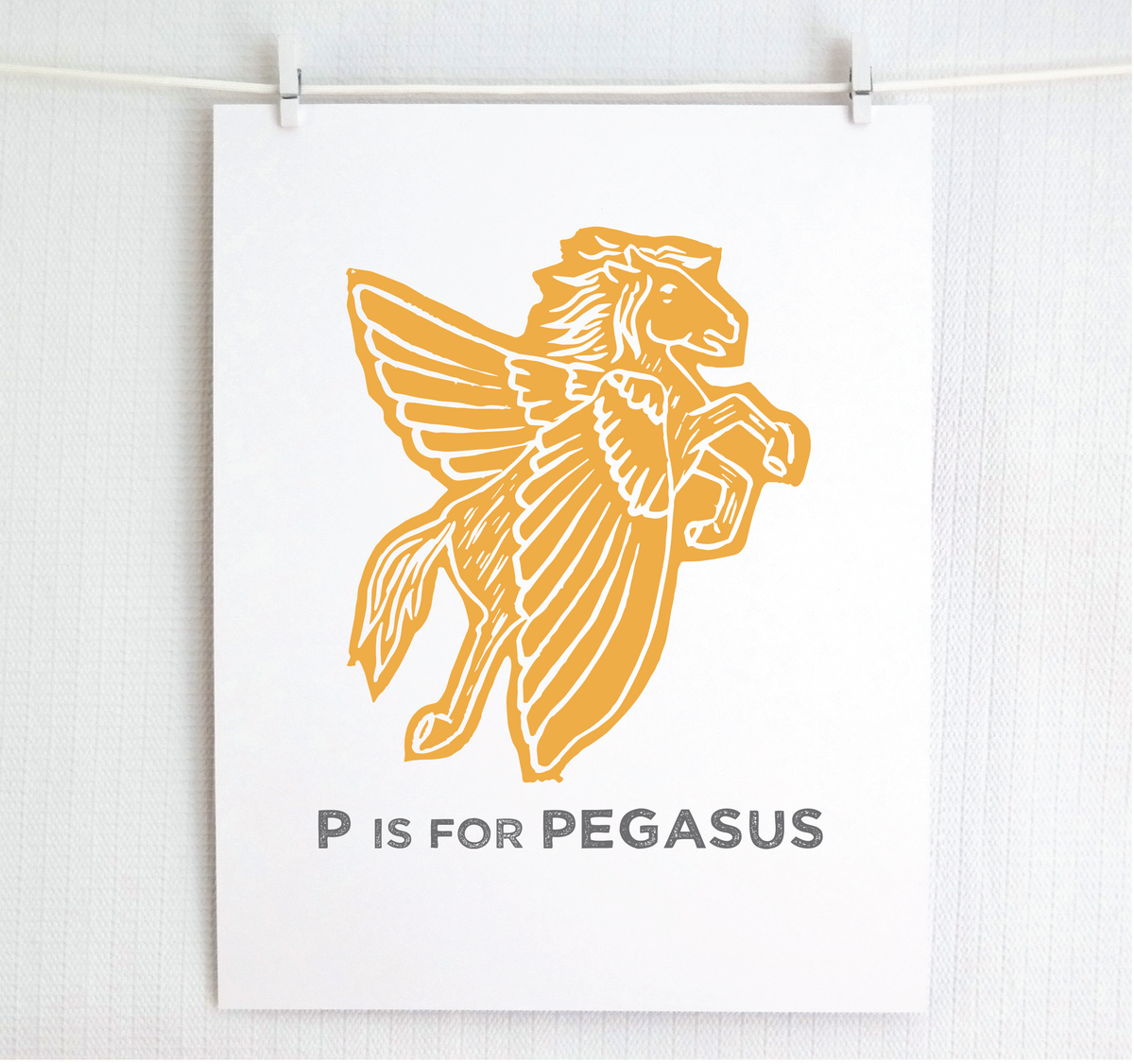 P is for Pegasus Illustrated Print
