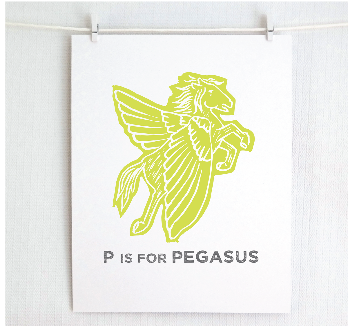 P is for Pegasus Illustrated Print
