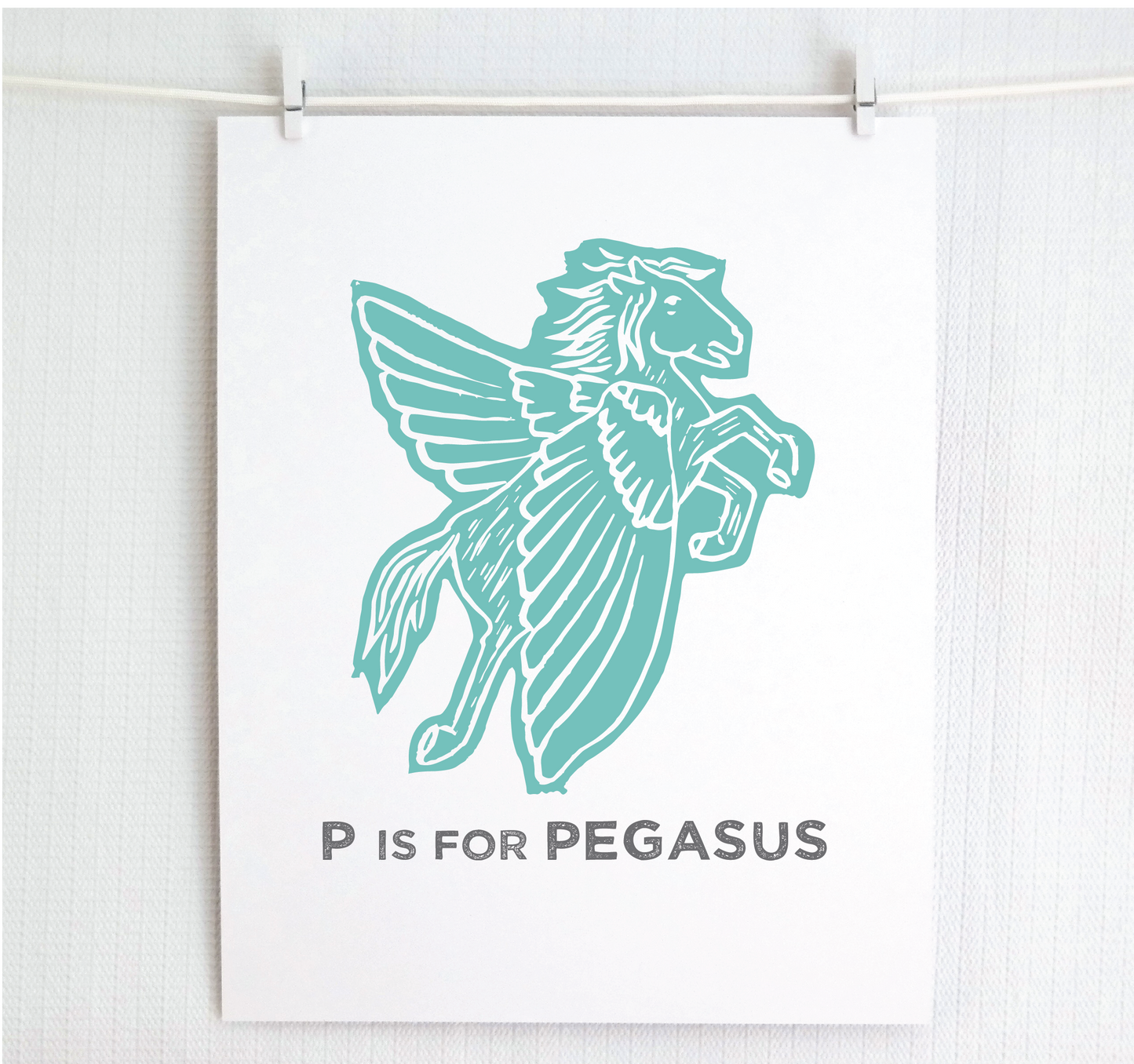 P is for Pegasus Illustrated Print