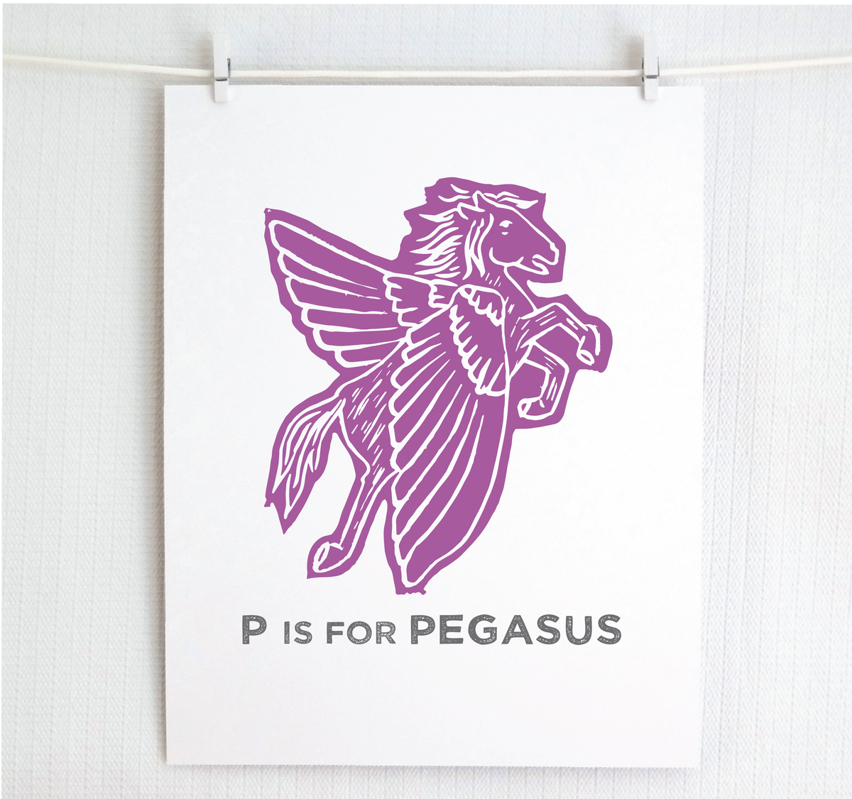 P is for Pegasus Illustrated Print