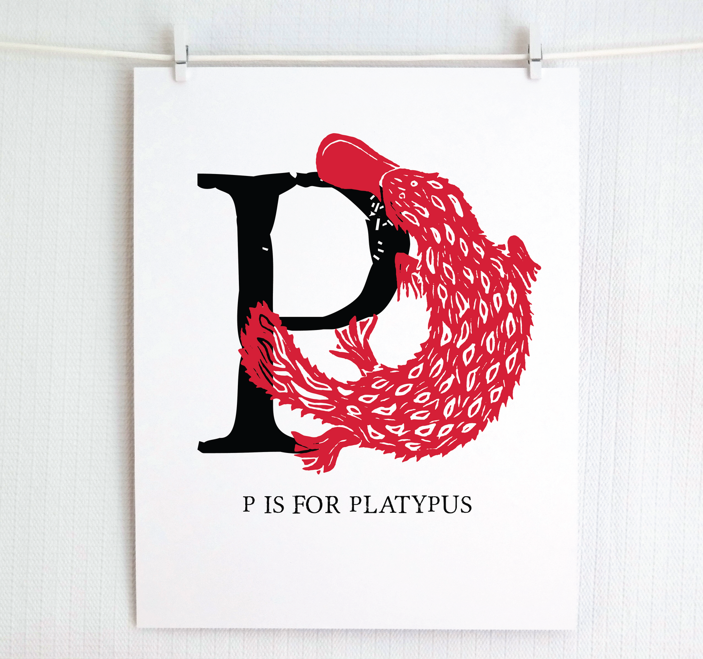 P is for Platypus Illustrated Print