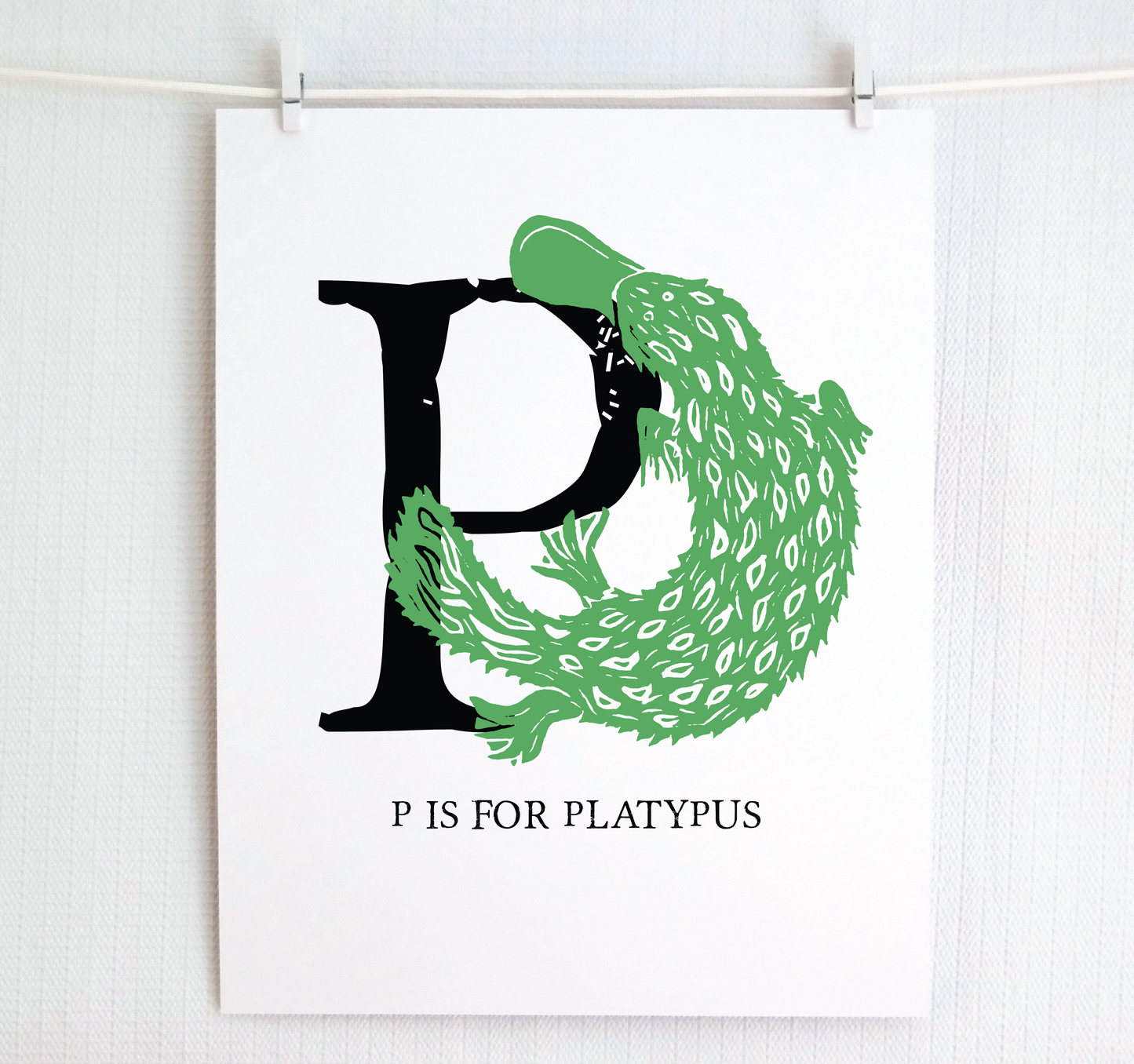 P is for Platypus Illustrated Print