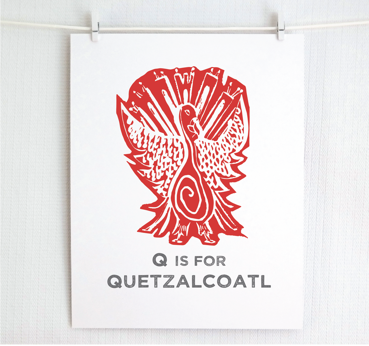 Q is for Quetzalcoatl Illustrated Print