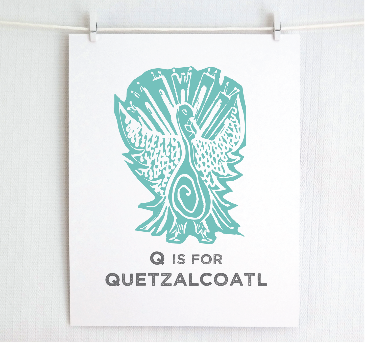 Q is for Quetzalcoatl Illustrated Print