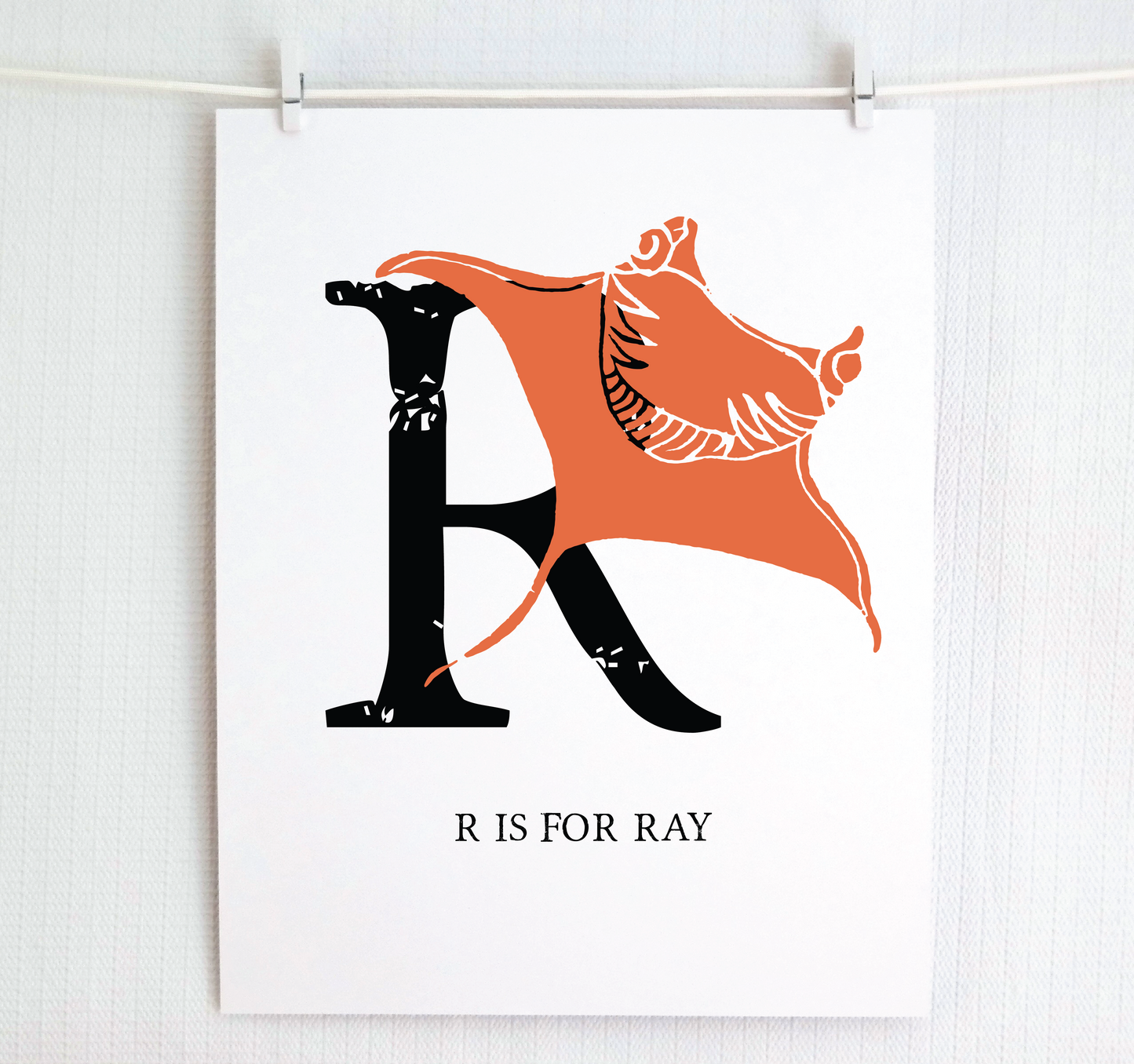 R is for Ray Illustrated Print
