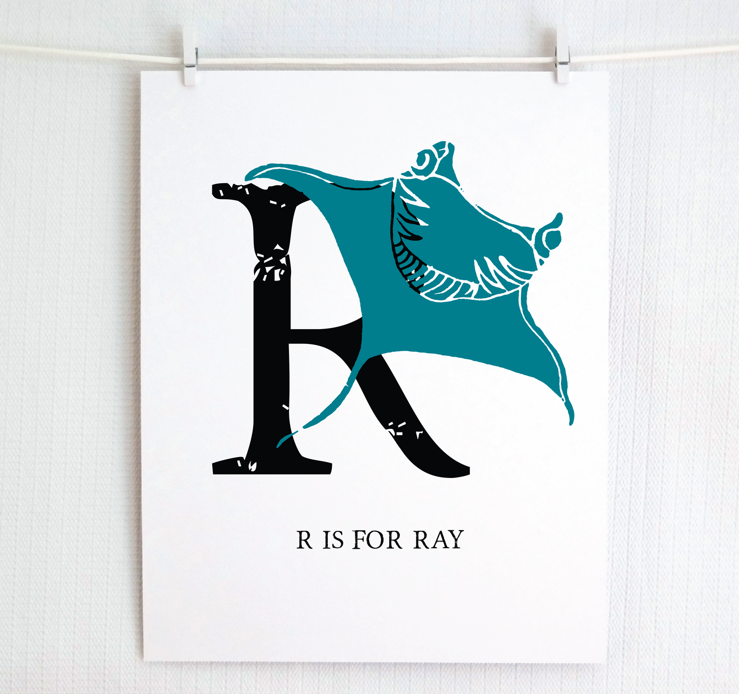 R is for Ray Illustrated Print