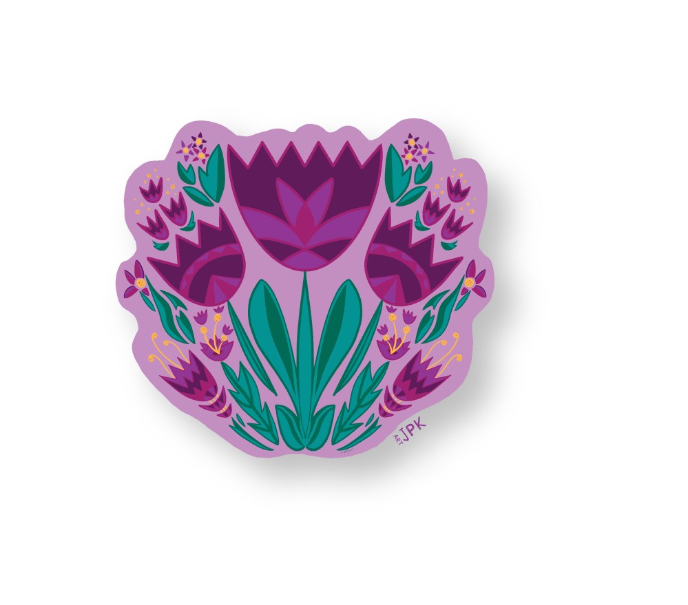 Purple tulips vinyl sticker