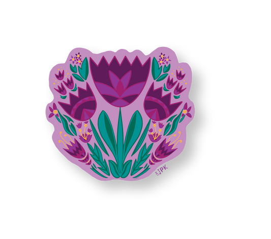 Purple tulips vinyl sticker