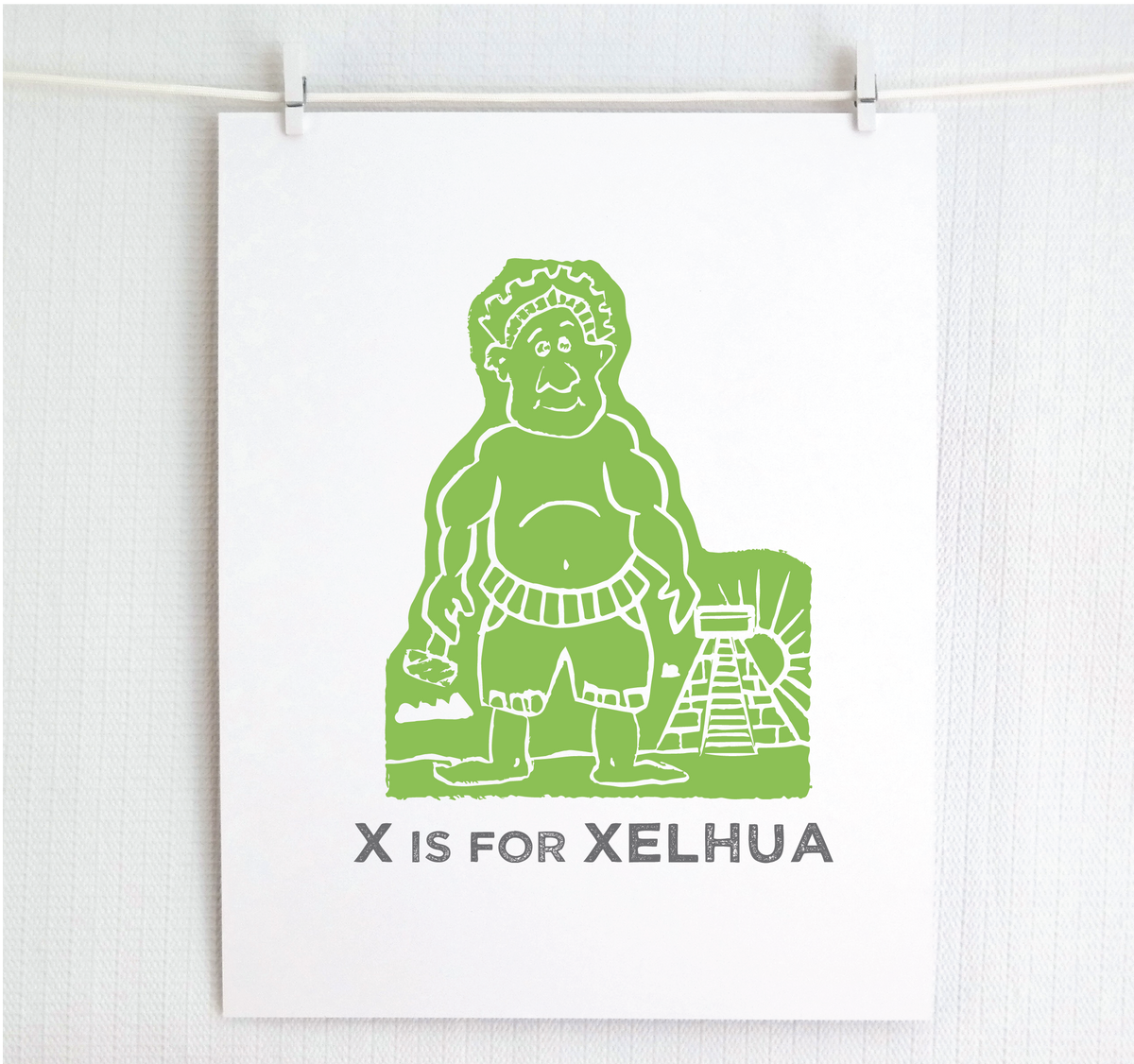 X is for Xelhua Illustrated Print