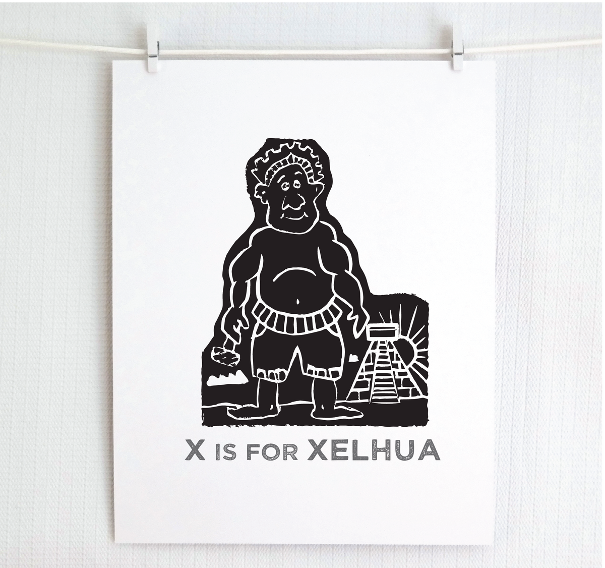 X is for Xelhua Illustrated Print