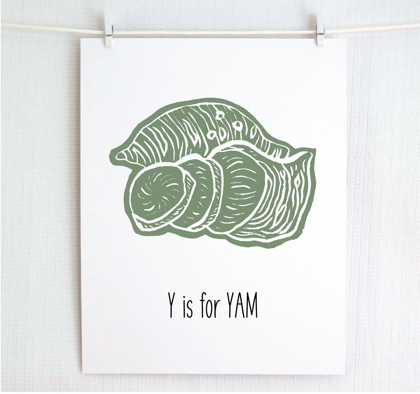Y is for Yam Illustrated Print