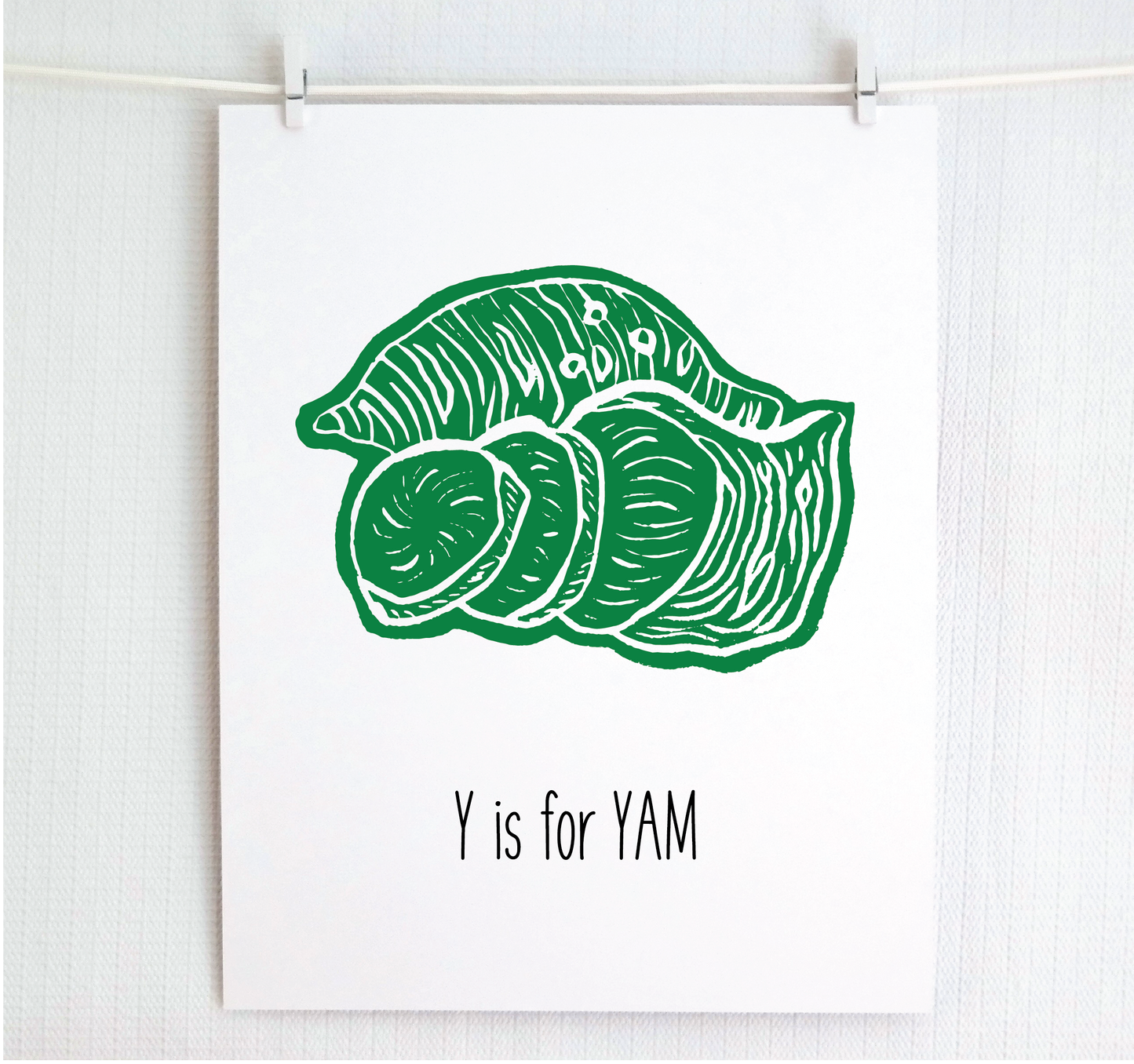 Y is for Yam Illustrated Print