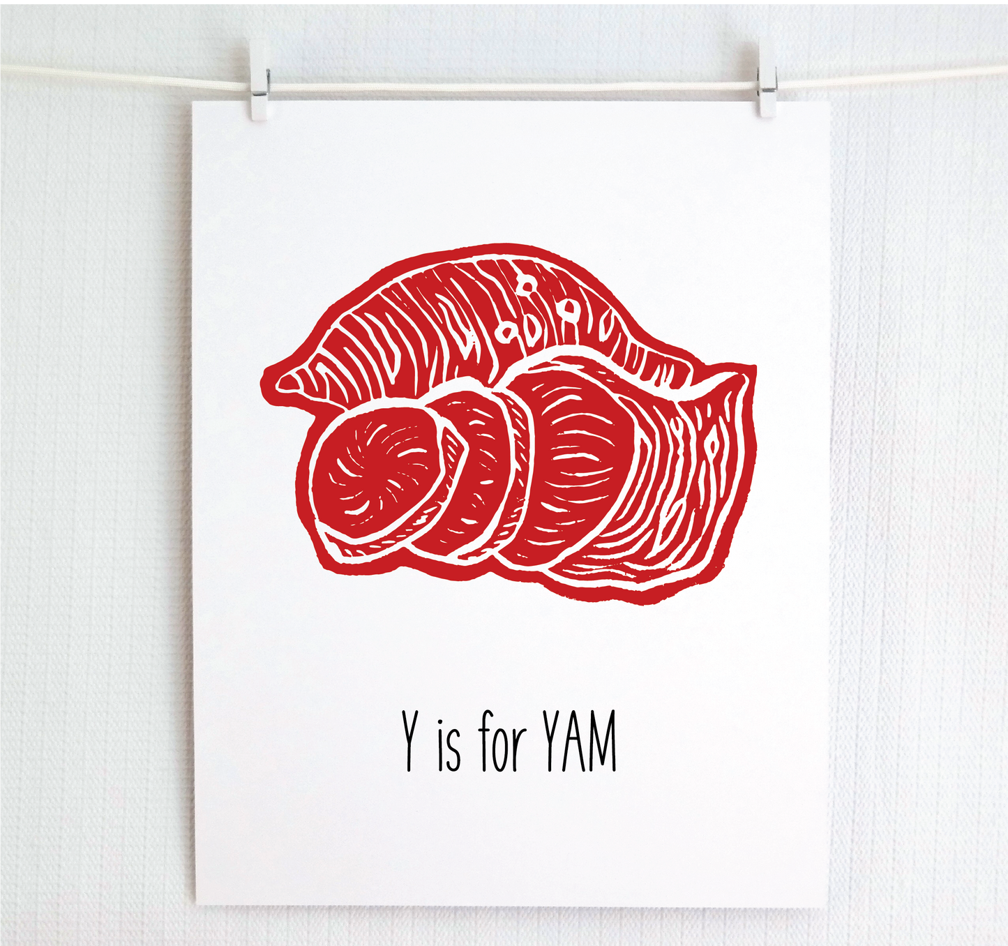 Y is for Yam Illustrated Print