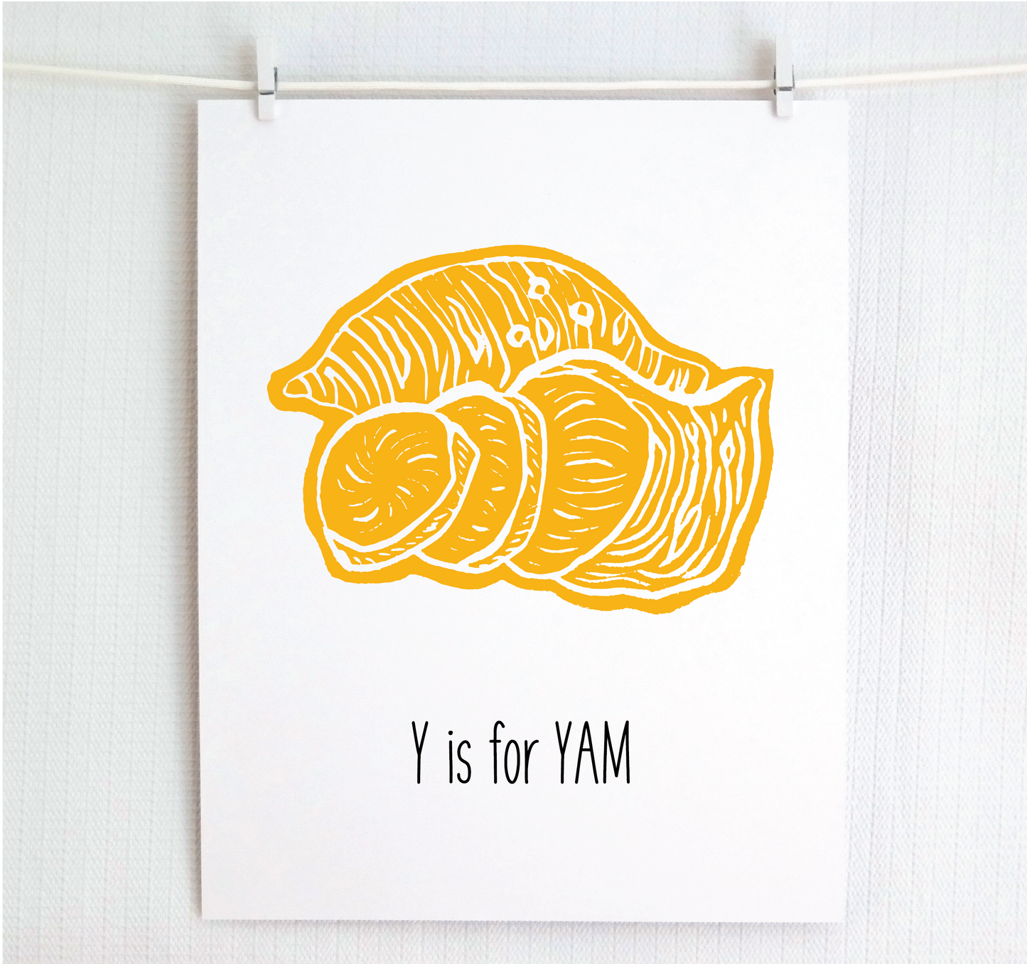 Y is for Yam Illustrated Print