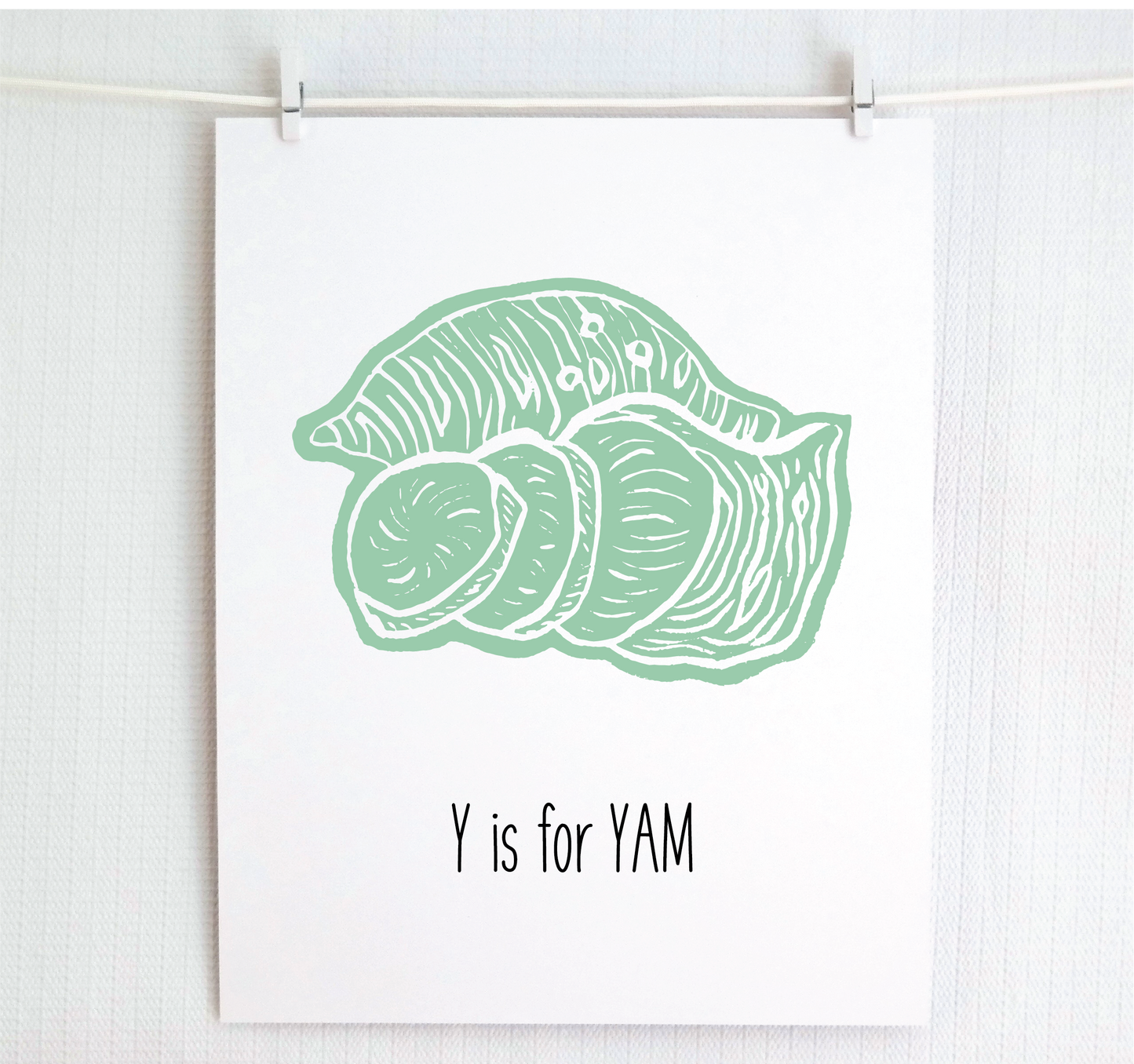 Y is for Yam Illustrated Print