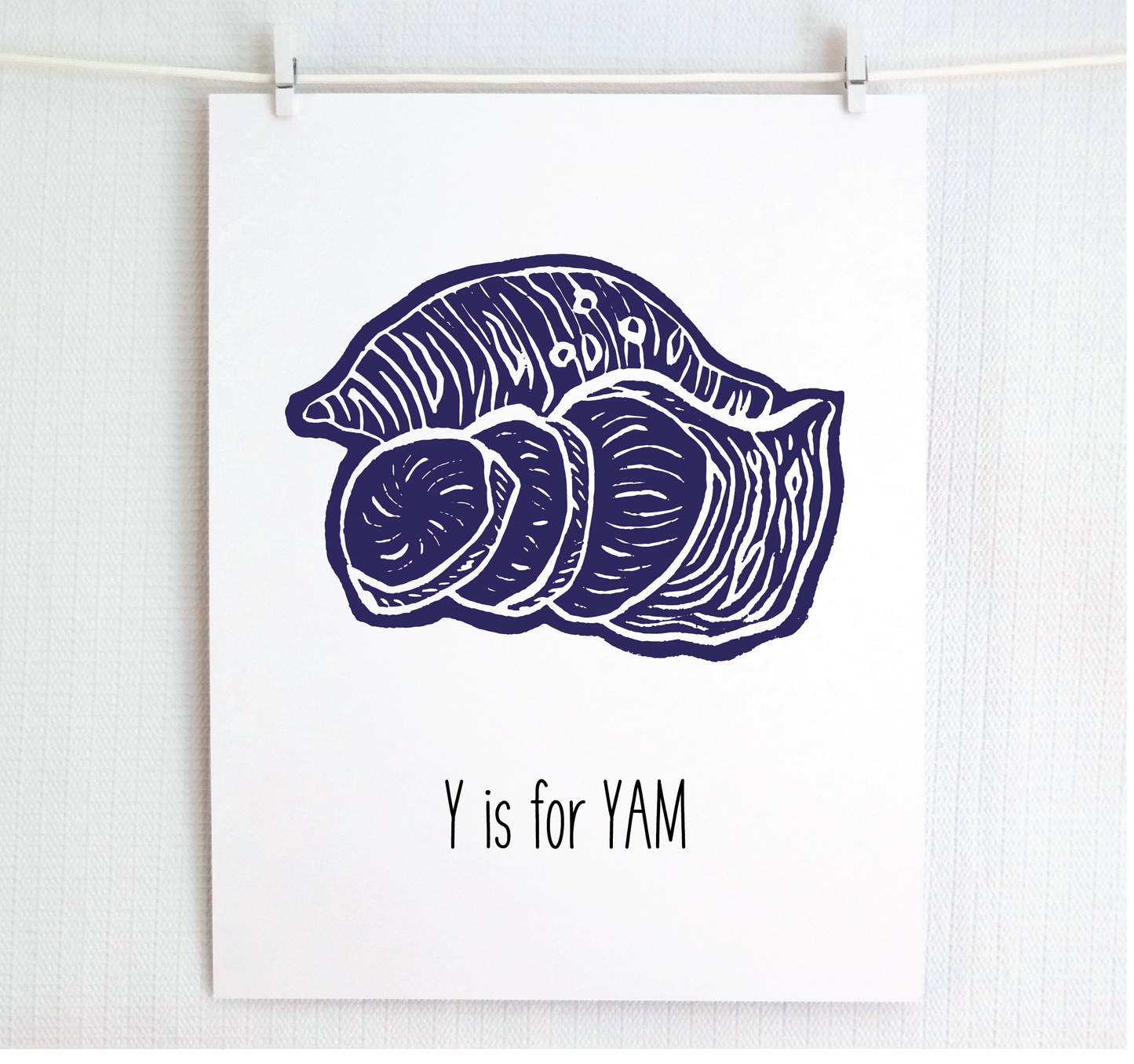 Y is for Yam Illustrated Print