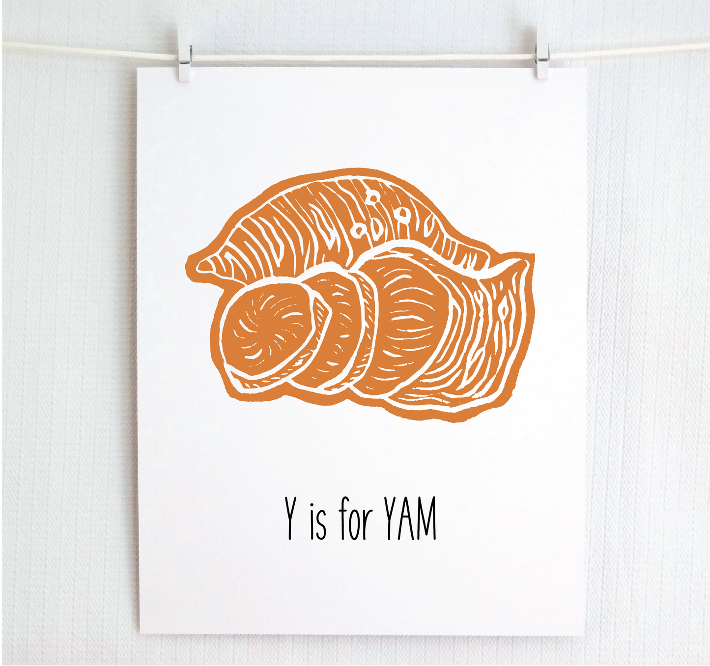 Y is for Yam Illustrated Print