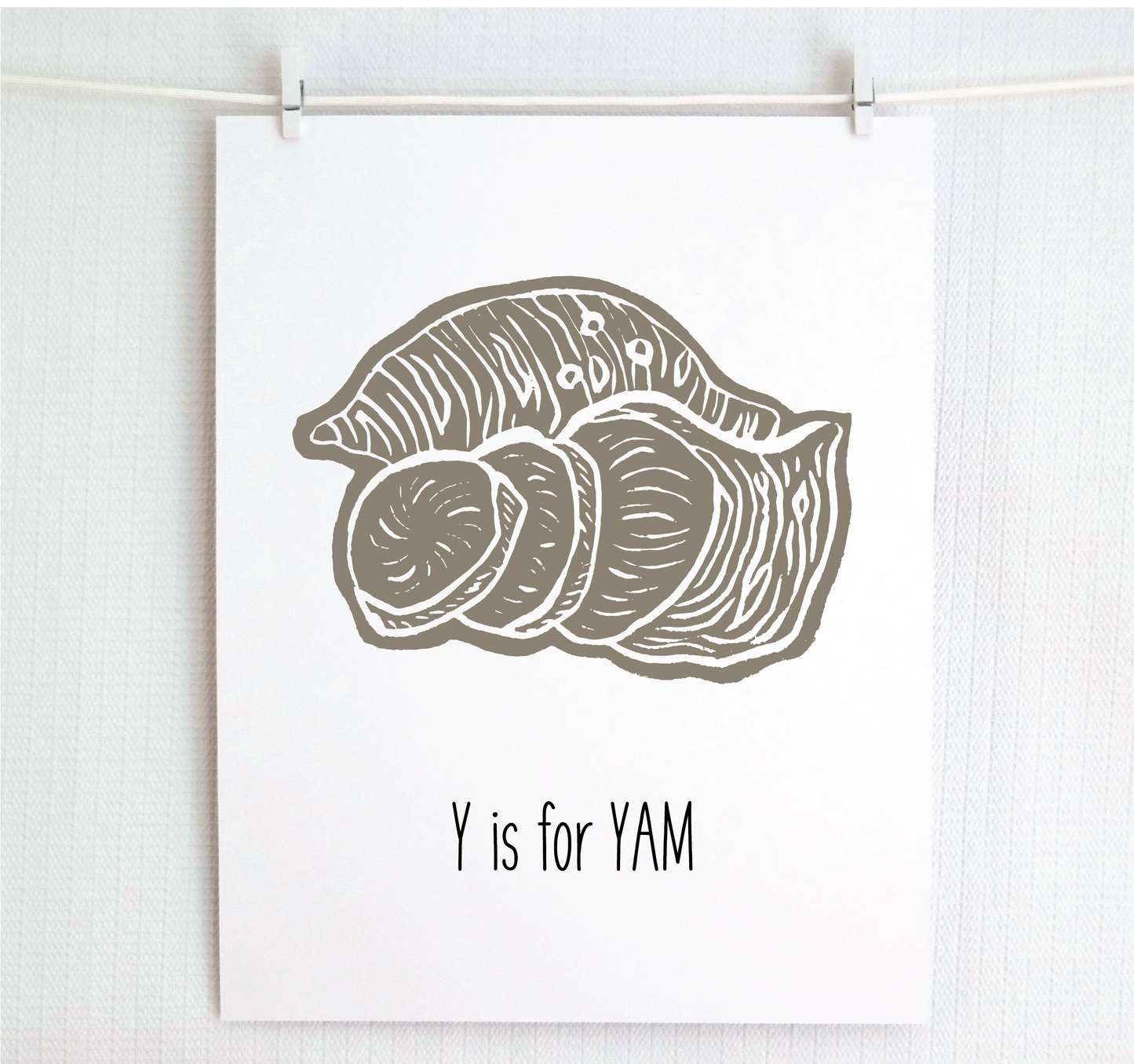 Y is for Yam Illustrated Print