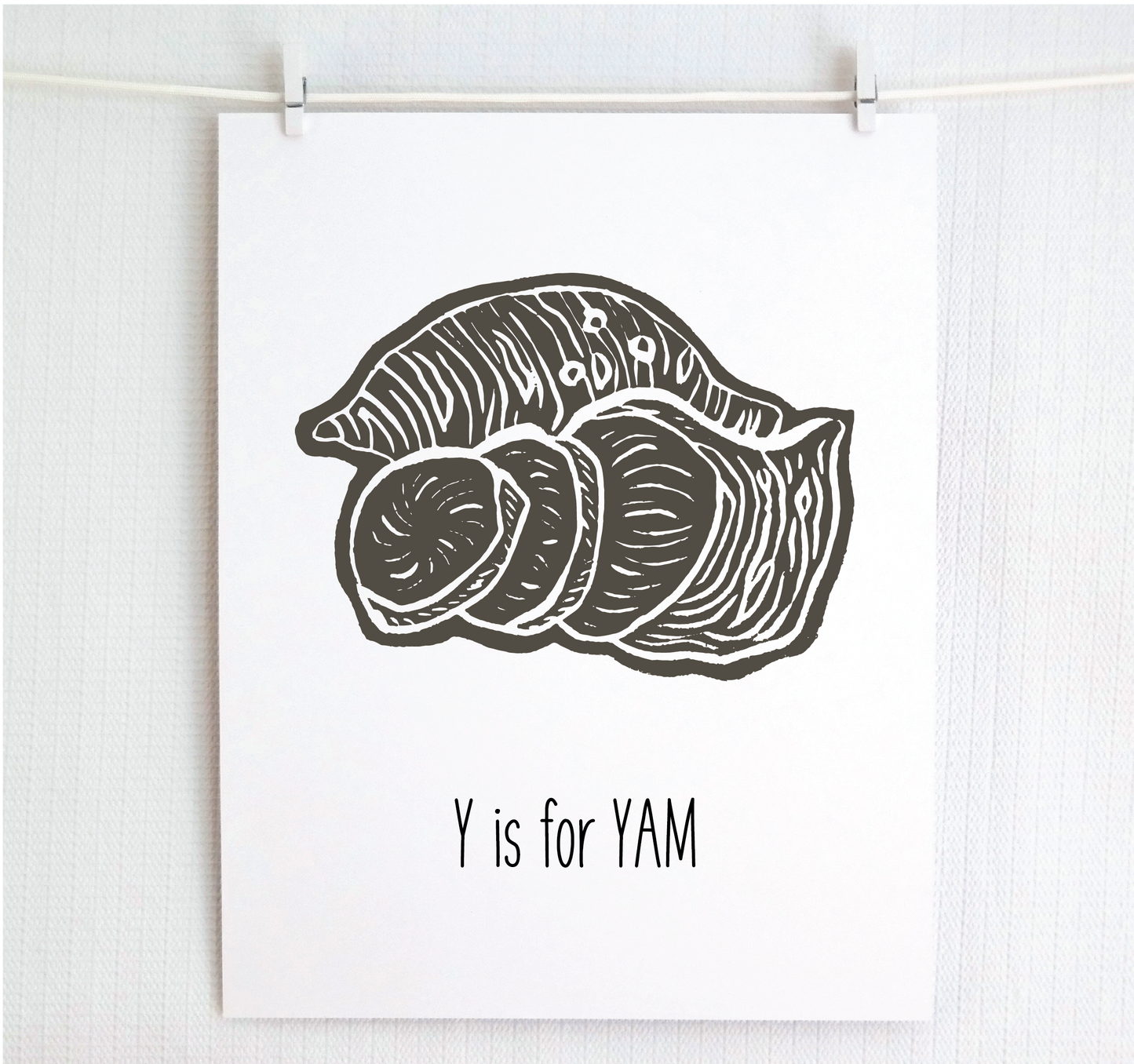 Y is for Yam Illustrated Print