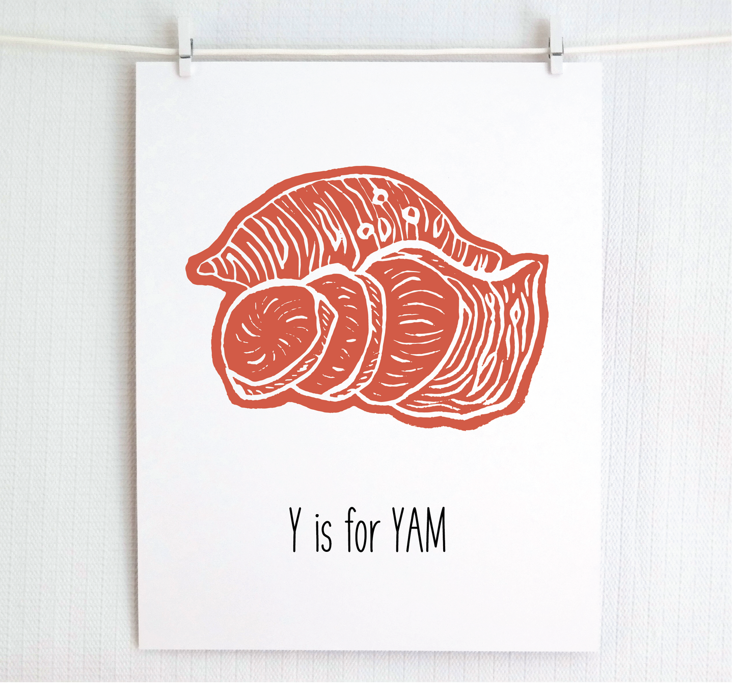 Y is for Yam Illustrated Print