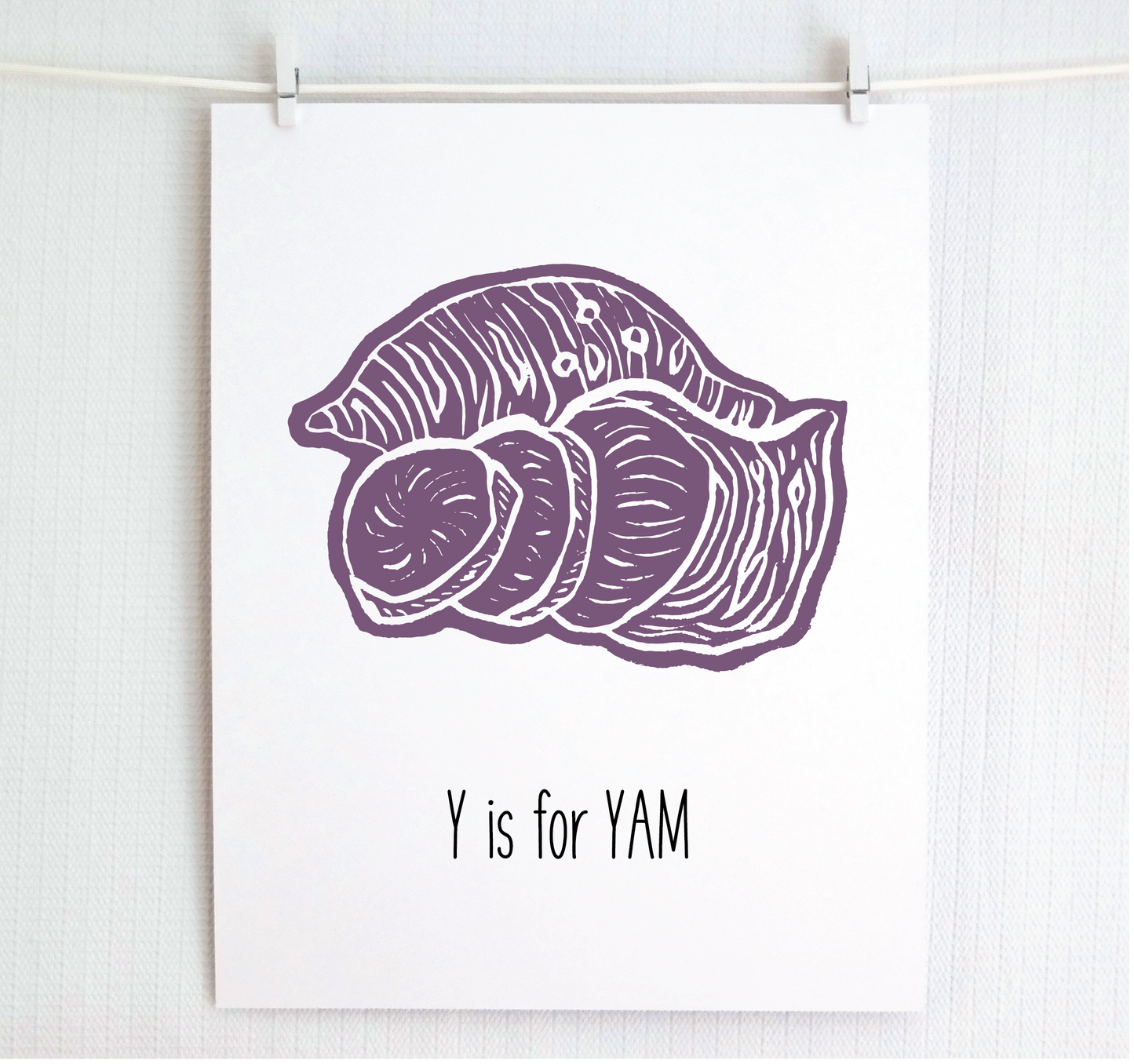 Y is for Yam Illustrated Print