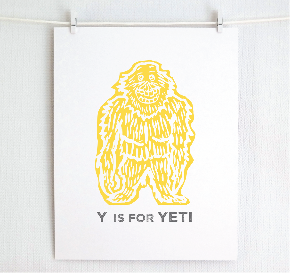 Y is for Yeti Illustrated Print