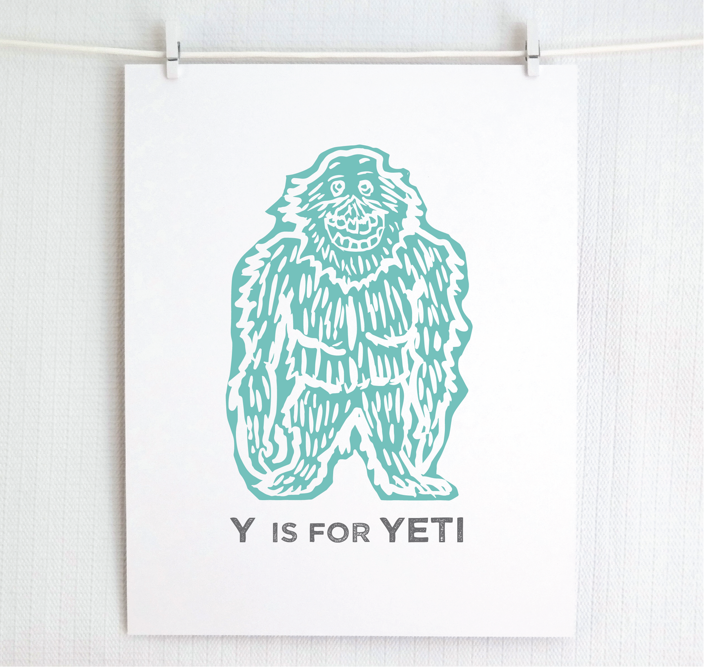 Y is for Yeti Illustrated Print