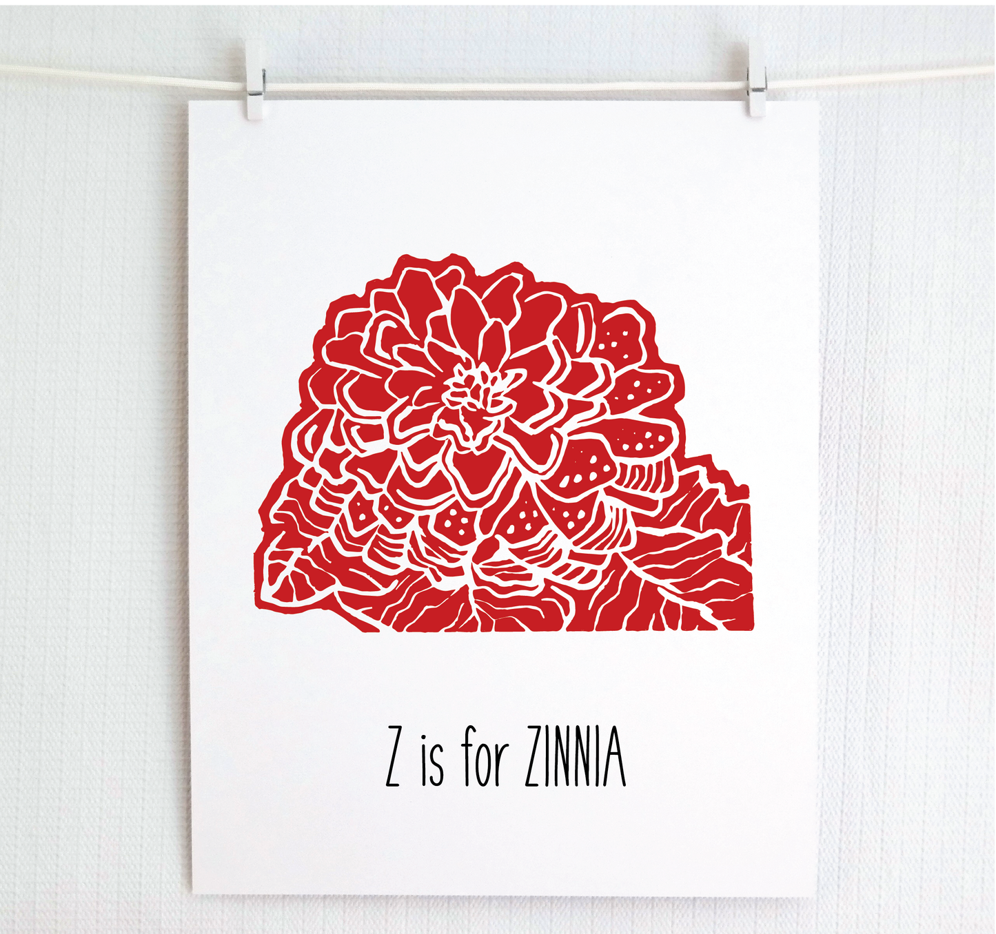 Z is for Zinnia Illustrated Print