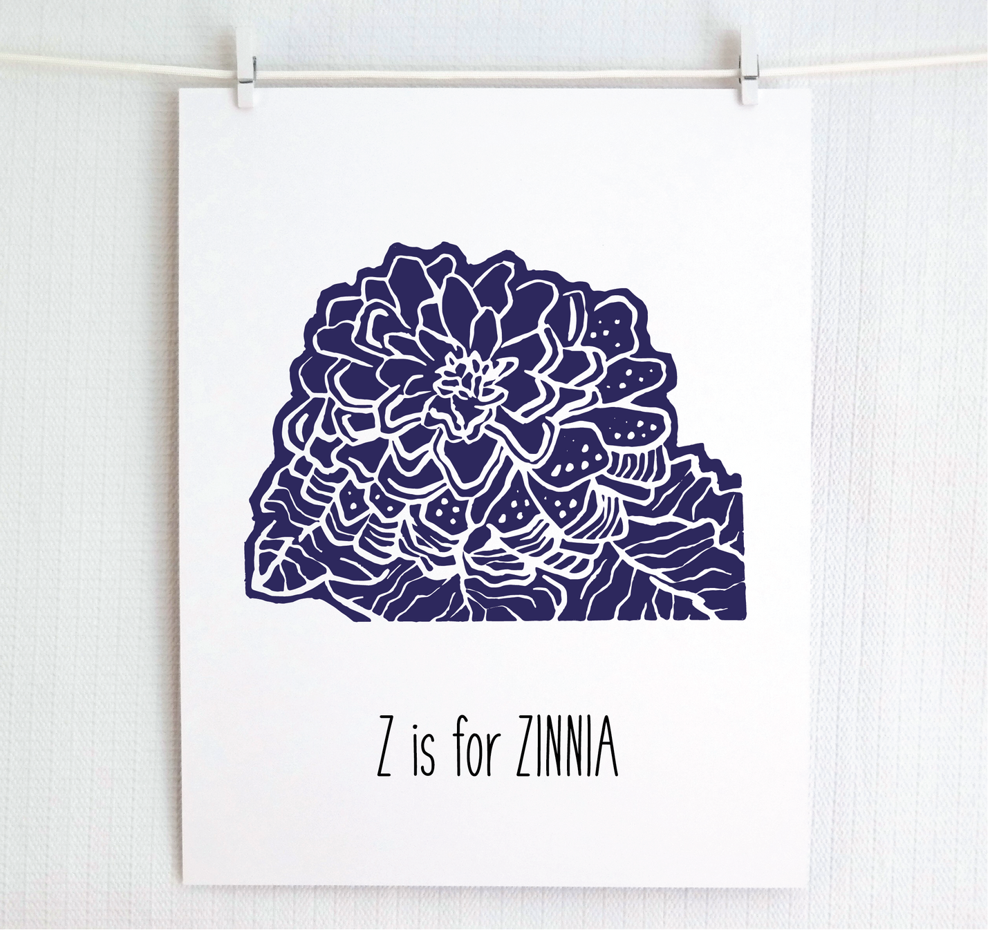 Z is for Zinnia Illustrated Print