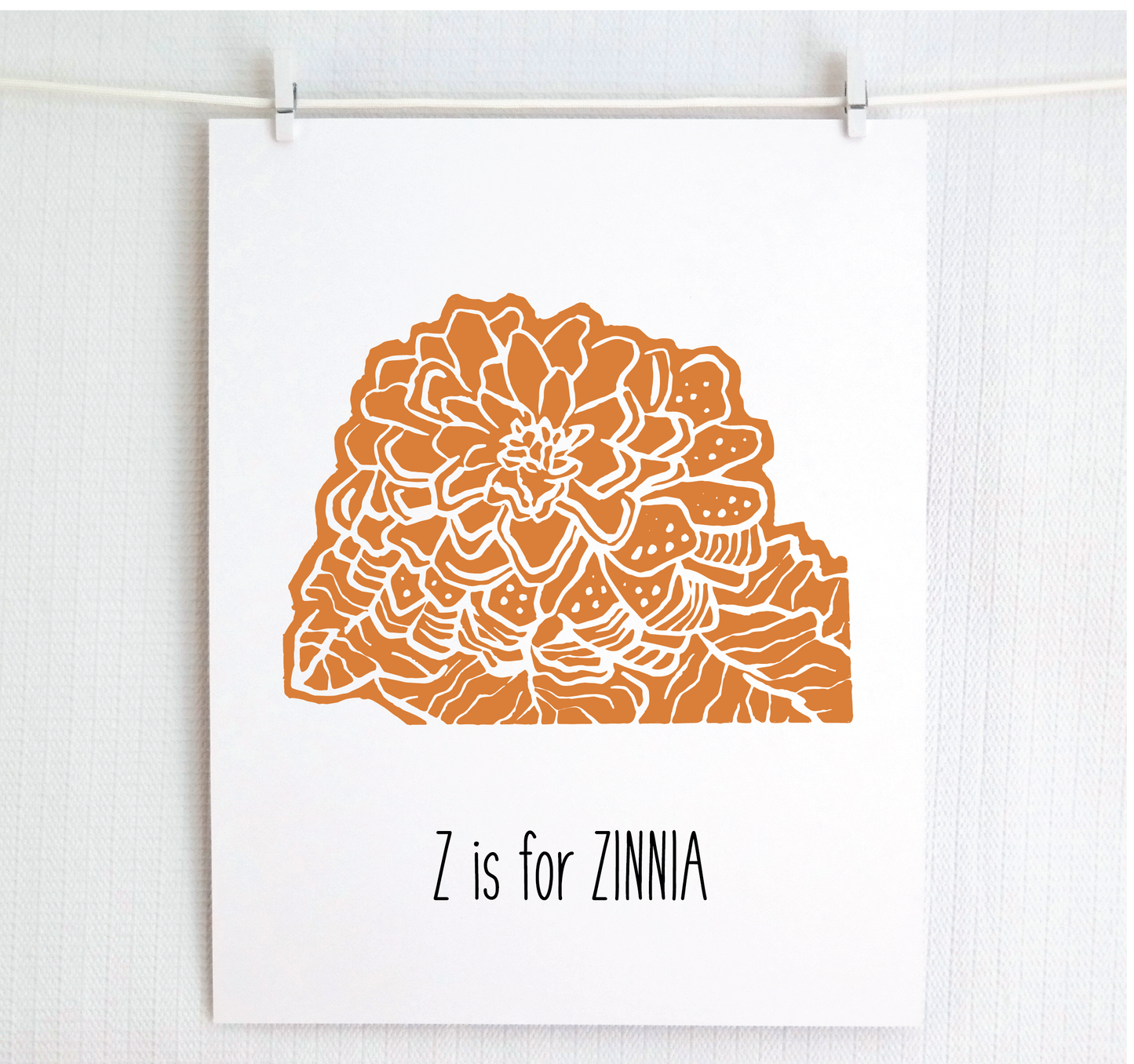 Z is for Zinnia Illustrated Print