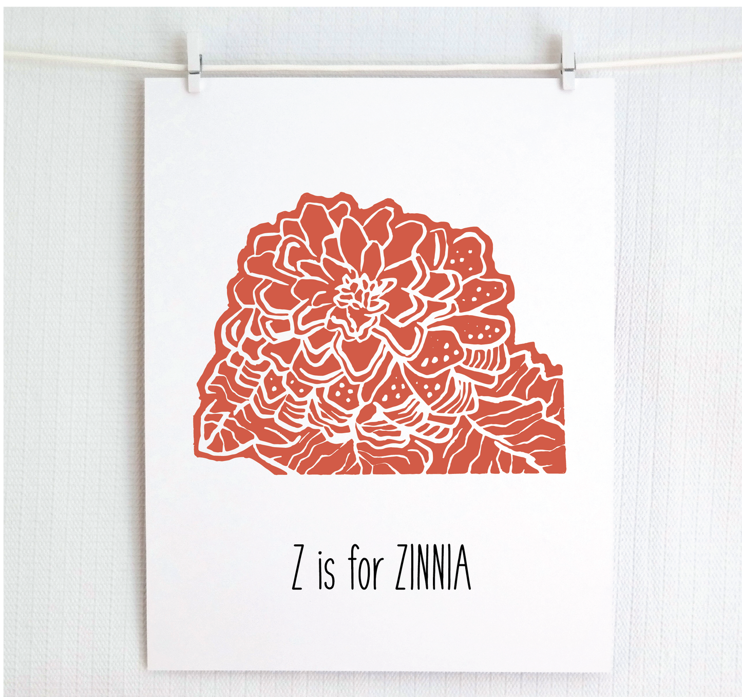Z is for Zinnia Illustrated Print