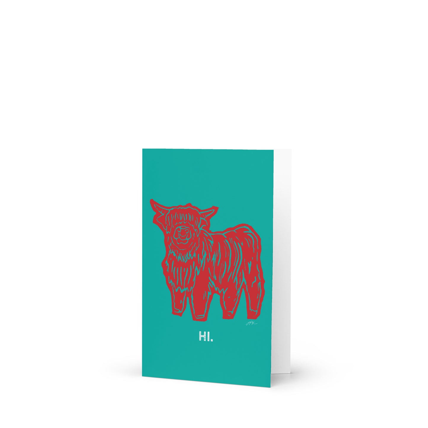 Highland Cattle Greeting Card "Hi."