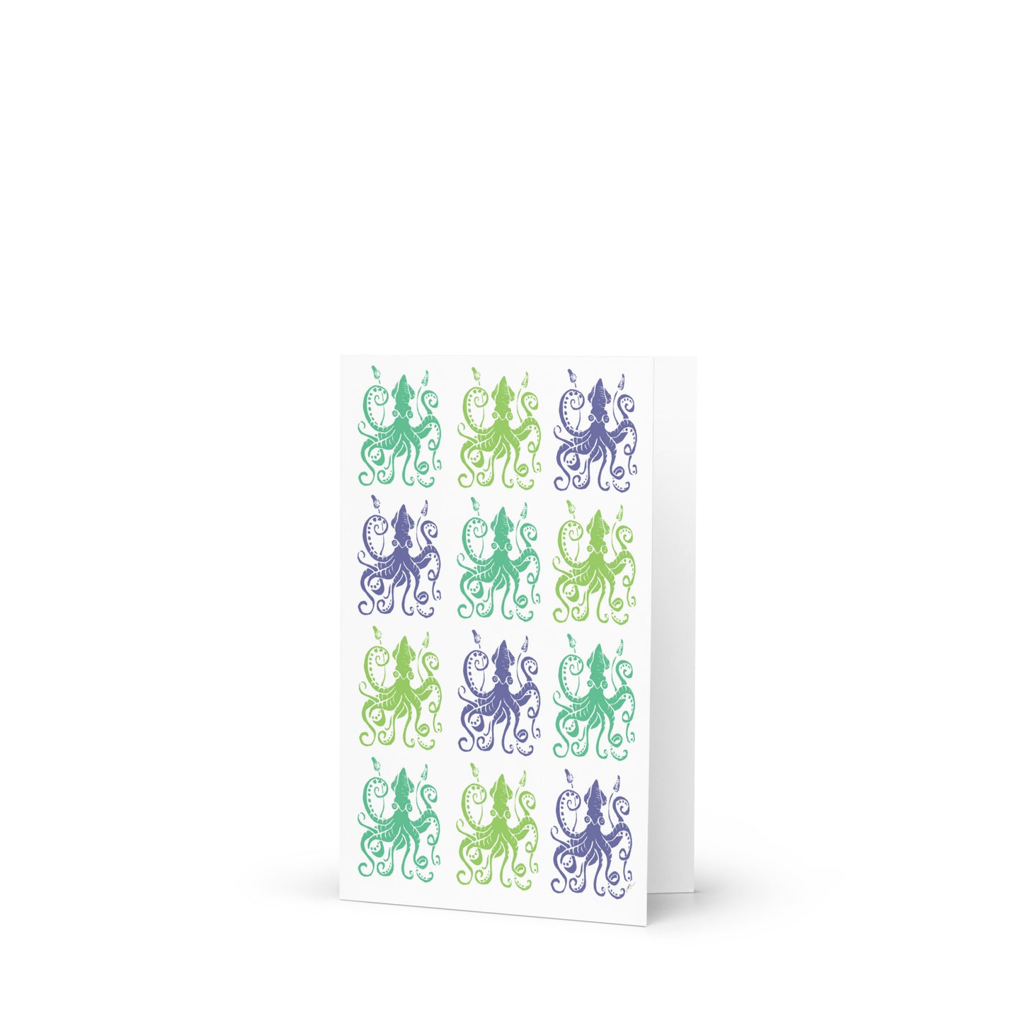 Giant Squid Woodblock Greeting Card