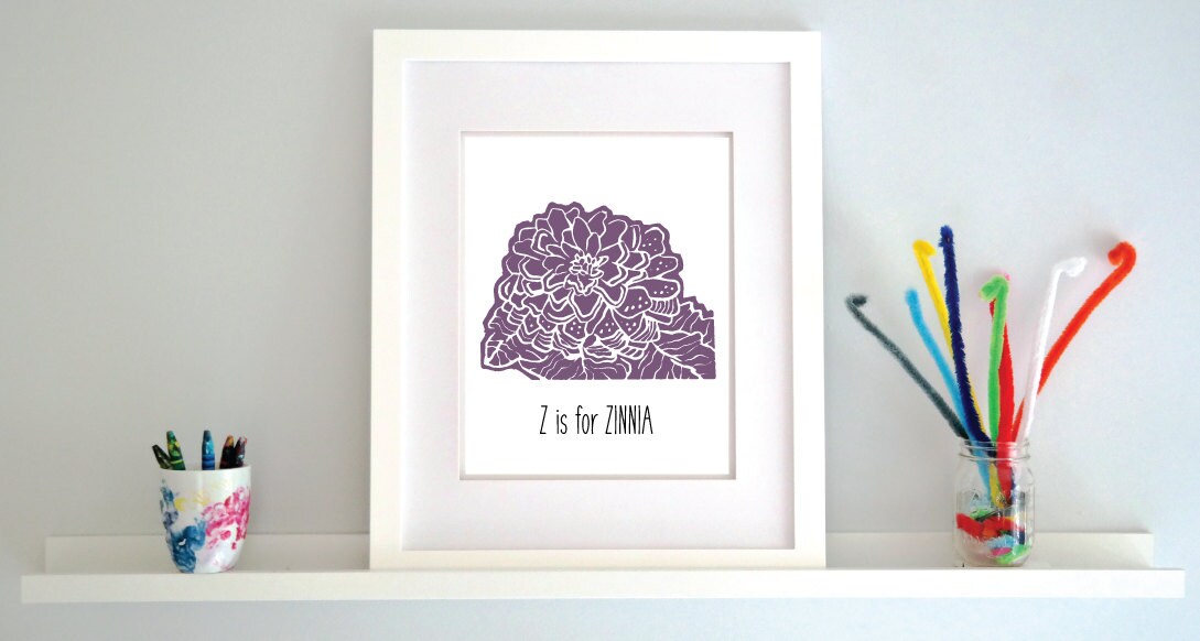 Z is for Zinnia Illustrated Print