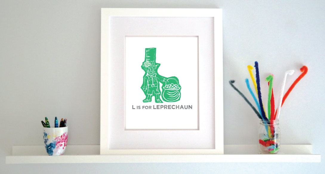 L is for Leprechaun Illustrated Print