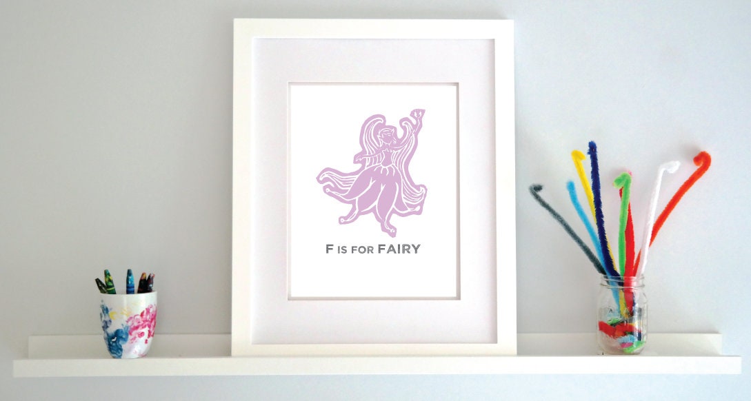 F is for Fairy Illustrated Print