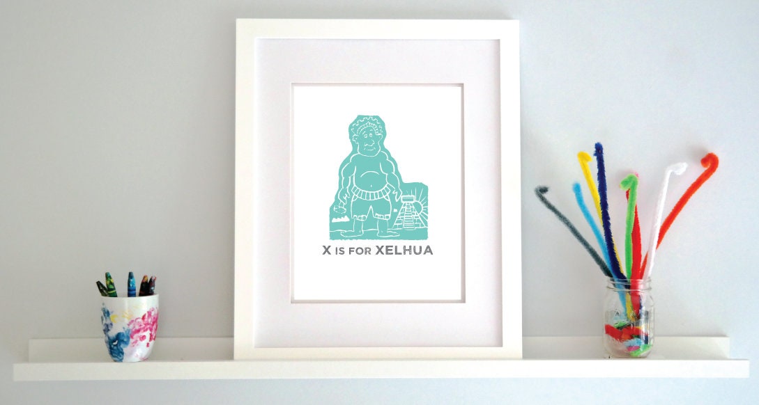 X is for Xelhua Illustrated Print