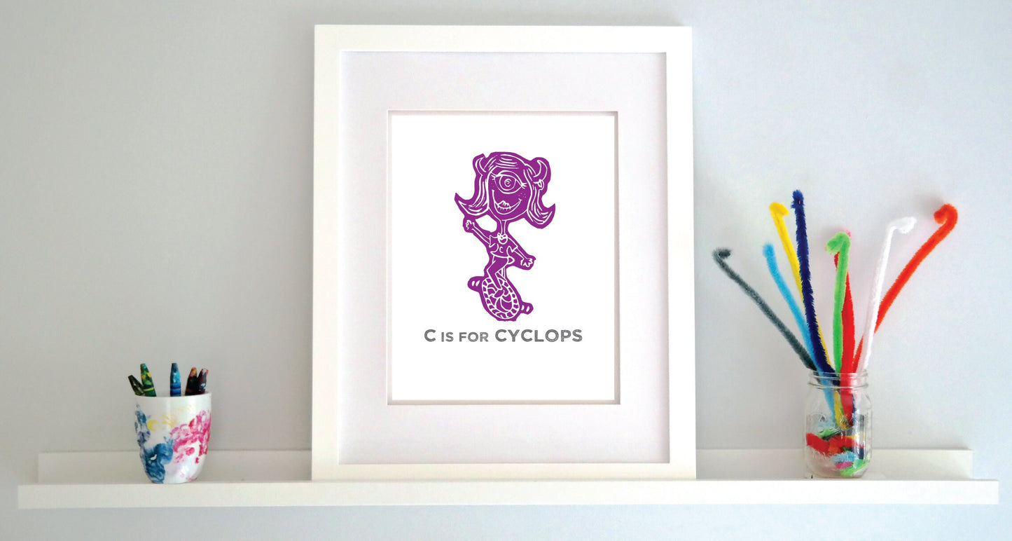 C is for Cyclops Illustrated Print