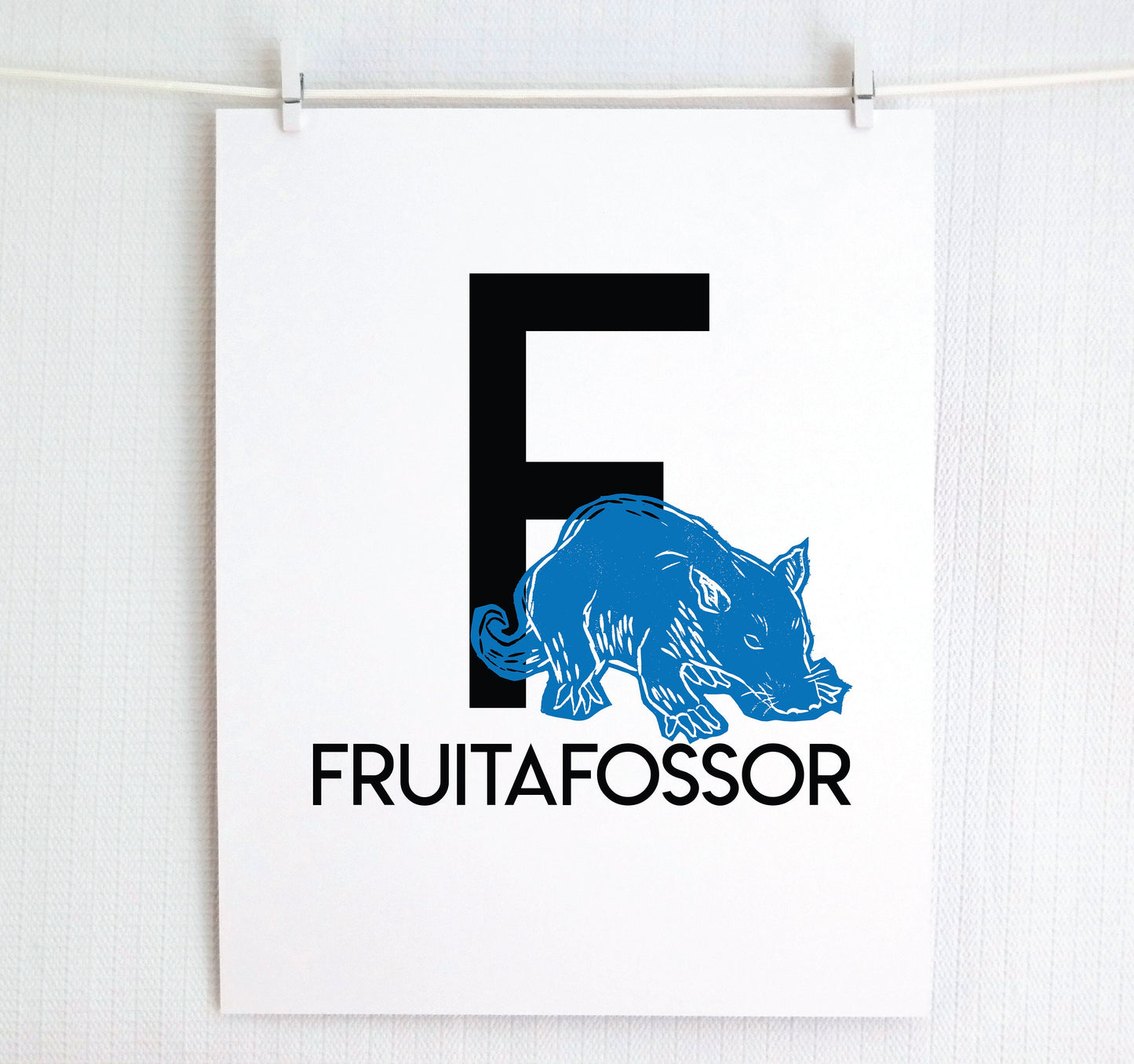 F is for Fruitafossor Illustrated Print