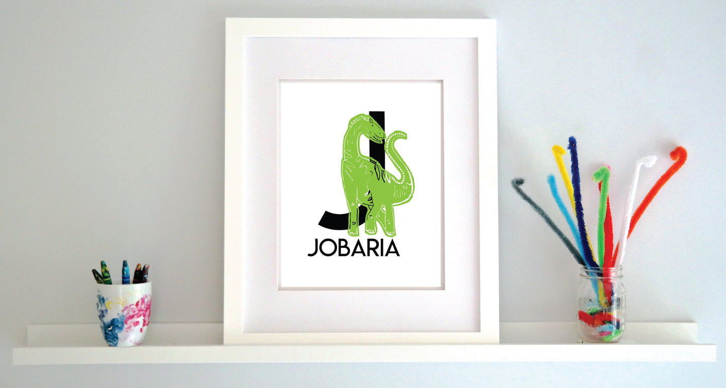 J is for Jobaria Illustrated Print