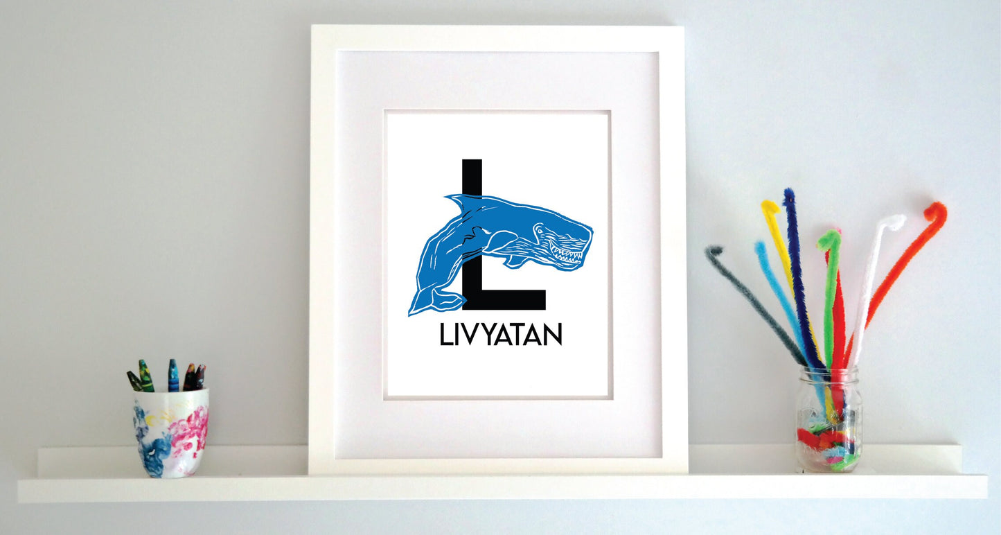 L is for Livyatan Illustrated Print