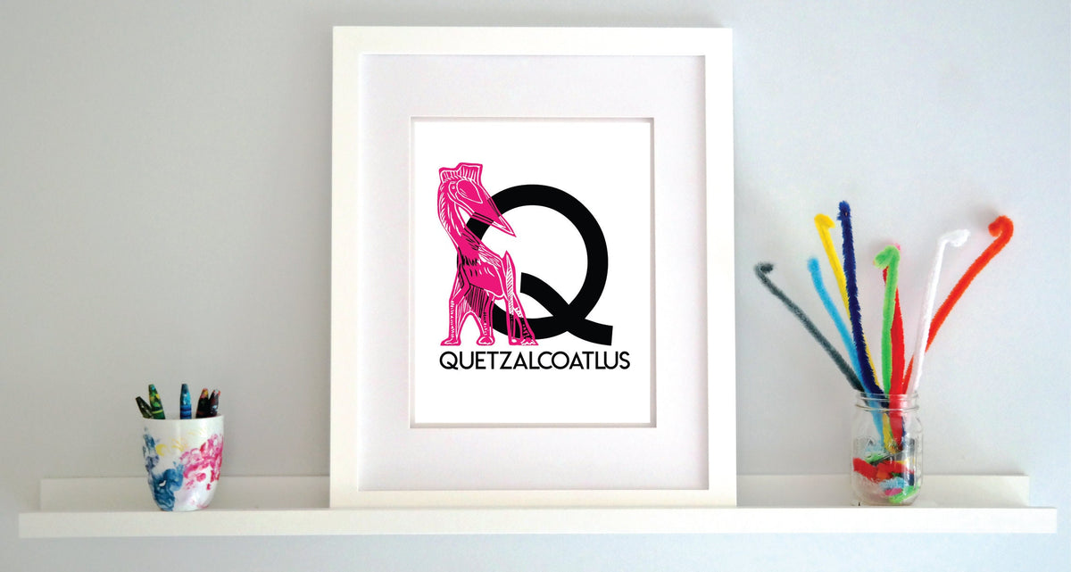 Q is for Quetzalcoatlus Illustrated Print