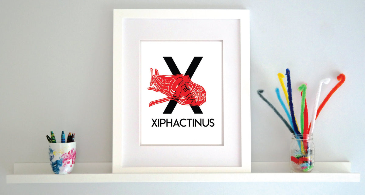 X is for Xiphactinus Illustrated Print