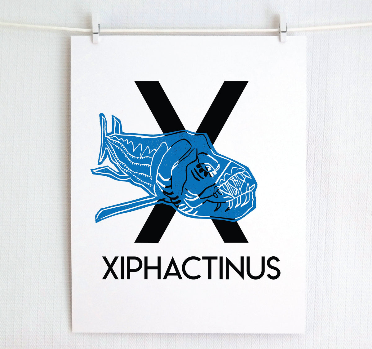 X is for Xiphactinus Illustrated Print