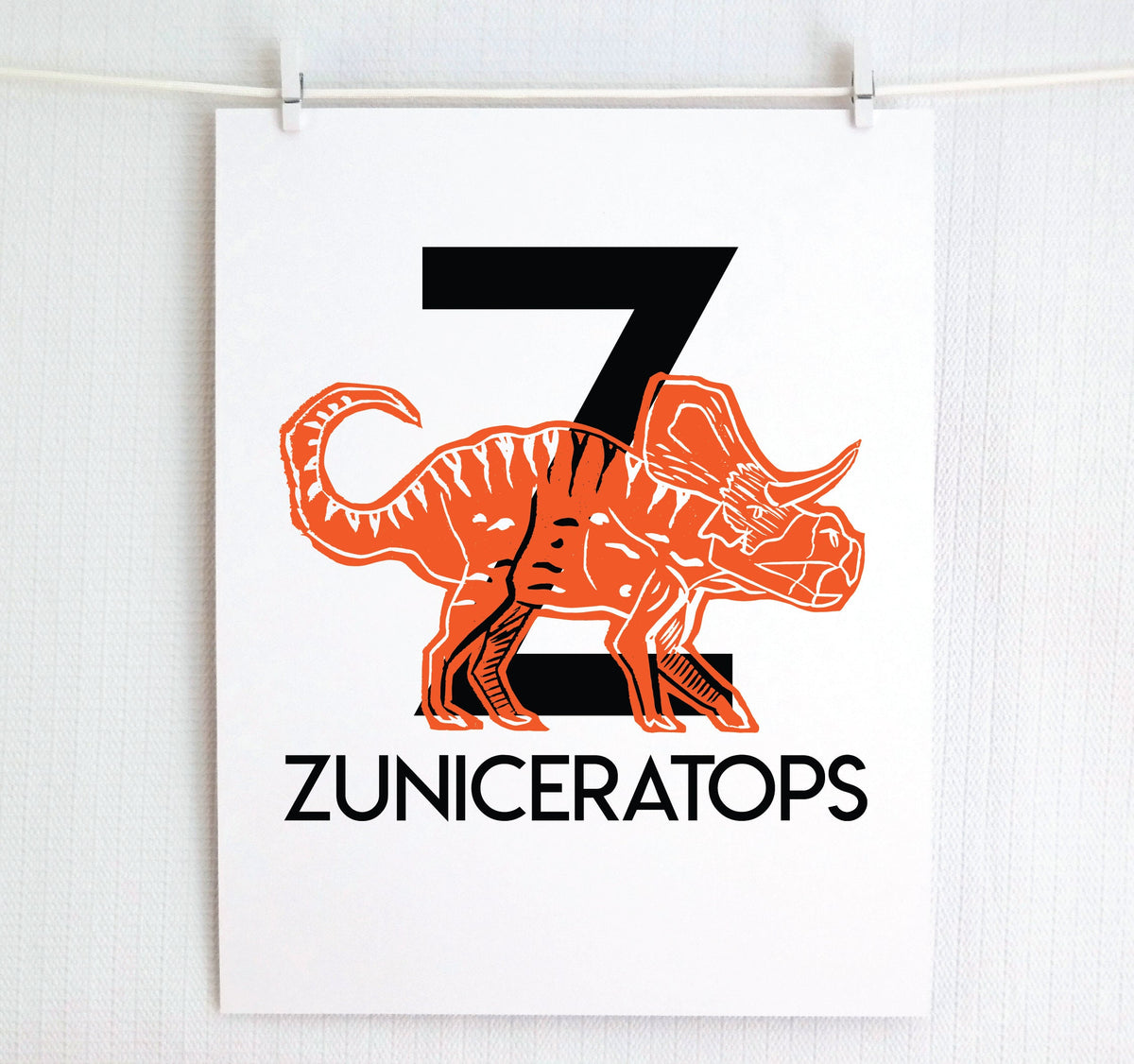 Z is for Zuniceratops Illustrated Print