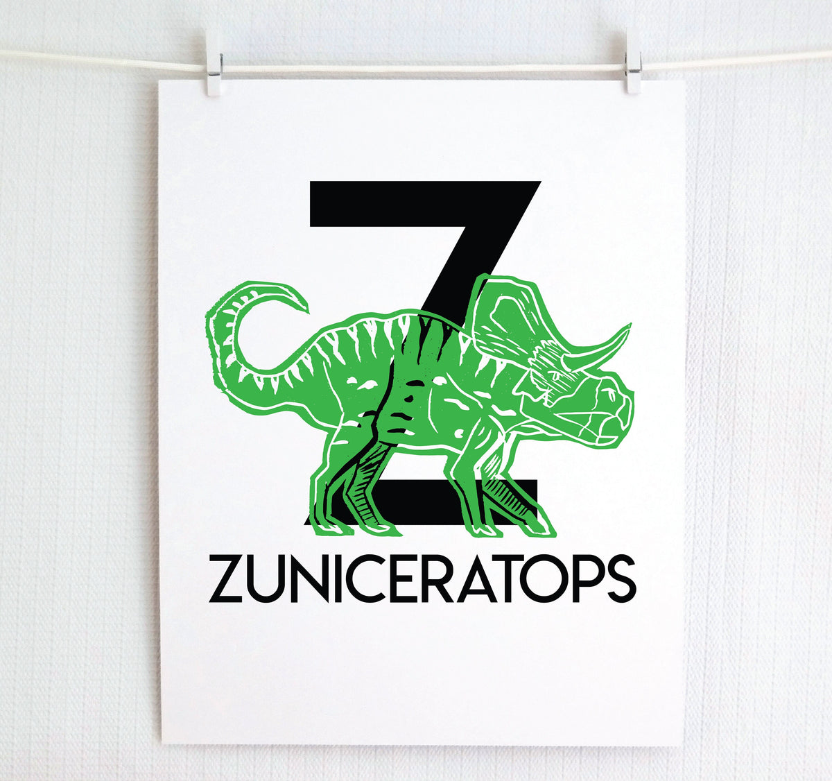 Z is for Zuniceratops Illustrated Print
