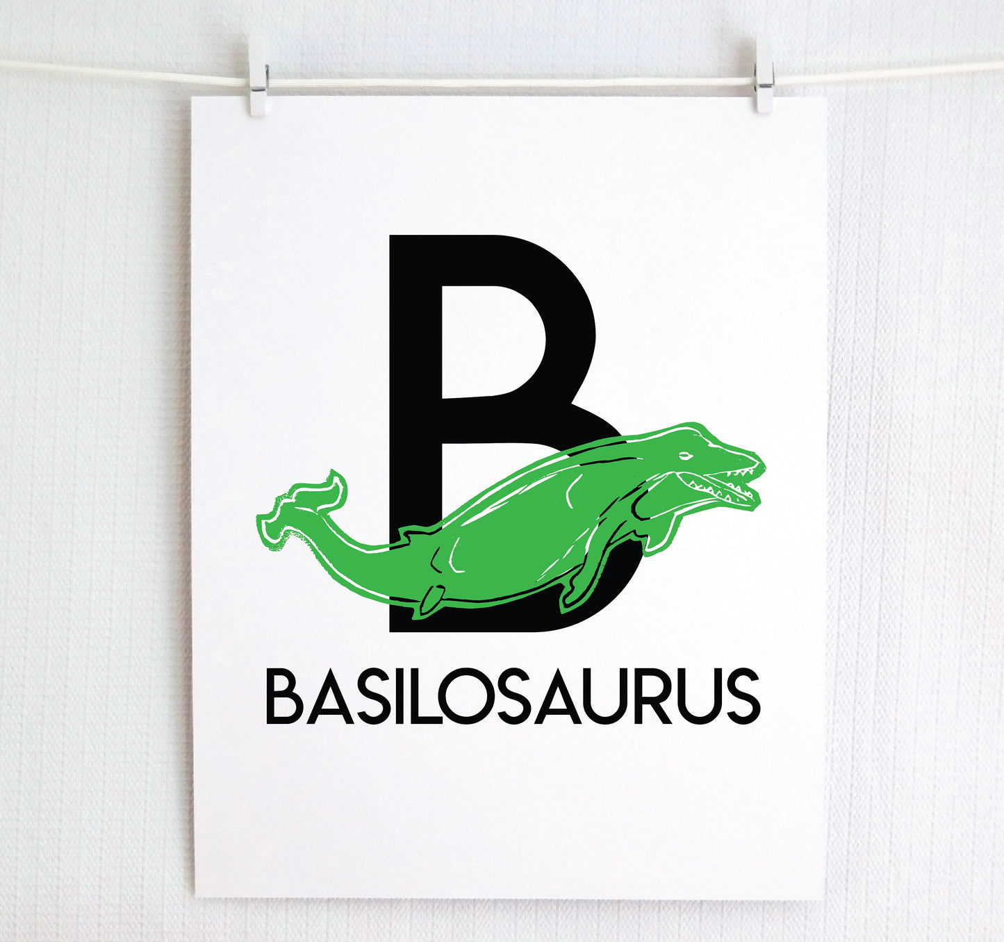 B is for Basilosaurus Illustrated Print