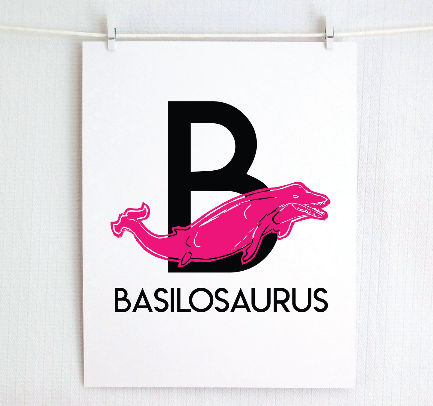 B is for Basilosaurus Illustrated Print